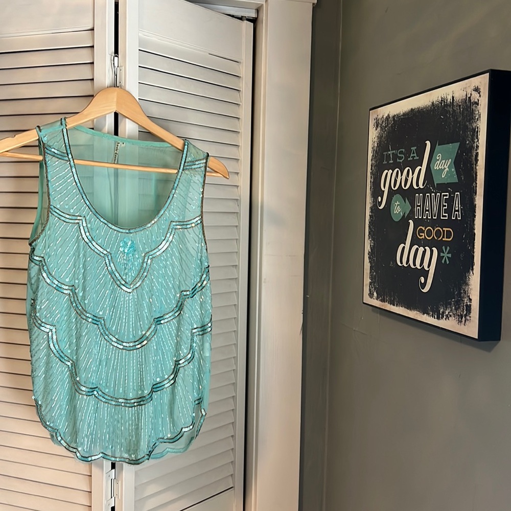 Glamorous Art Deco beaded and sequined sleeveless top